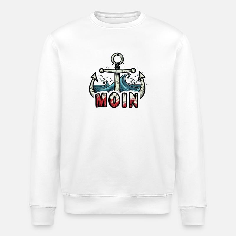 Ankerwellen MOIN Design - Stanley/Stella Unisex Bio-Sweatshirt ROLLER - Weiß