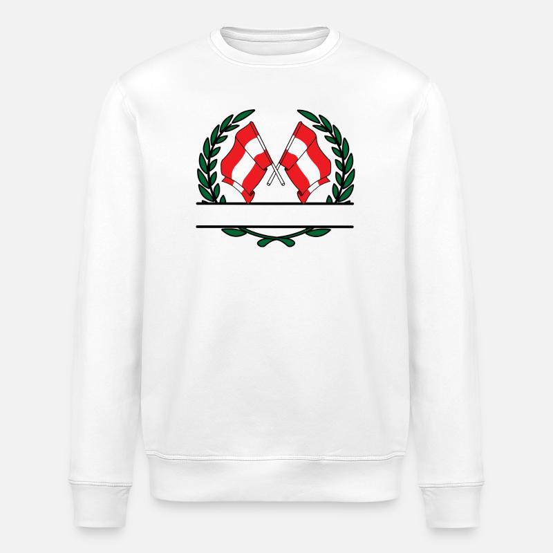 Drapeaux autrichienne couronne de laurier bannière - Sweat bio ROLLER Stanley/Stella Unisexe - blanc