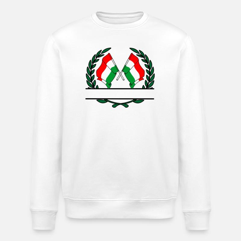 Drapeaux Hongrie couronne de laurier bannière - Sweat bio ROLLER Stanley/Stella Unisexe - blanc