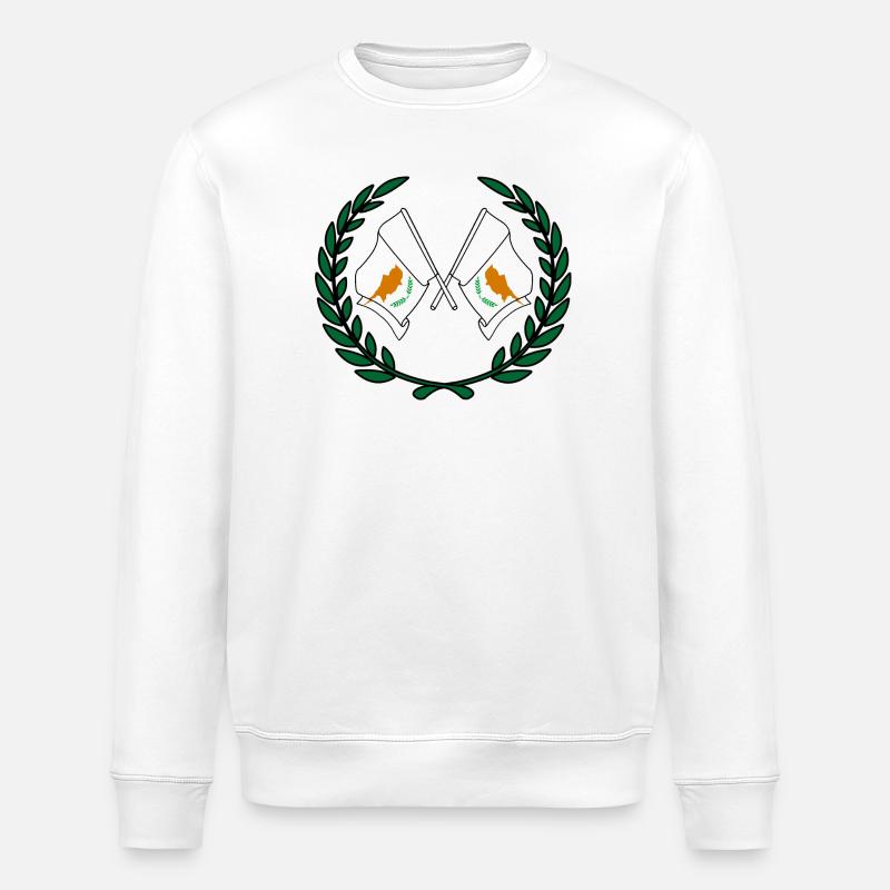 Drapeaux chypre en couronne de laurier - Sweat bio ROLLER Stanley/Stella Unisexe - blanc