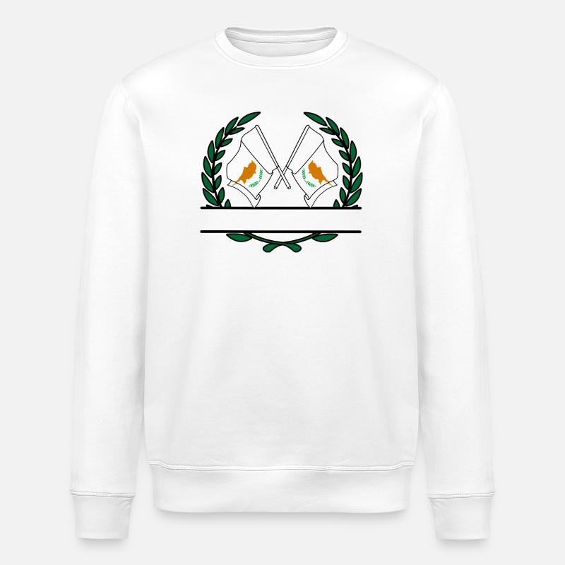Drapeaux chypriote couronne de laurier bannière - Sweat bio ROLLER Stanley/Stella Unisexe - blanc
