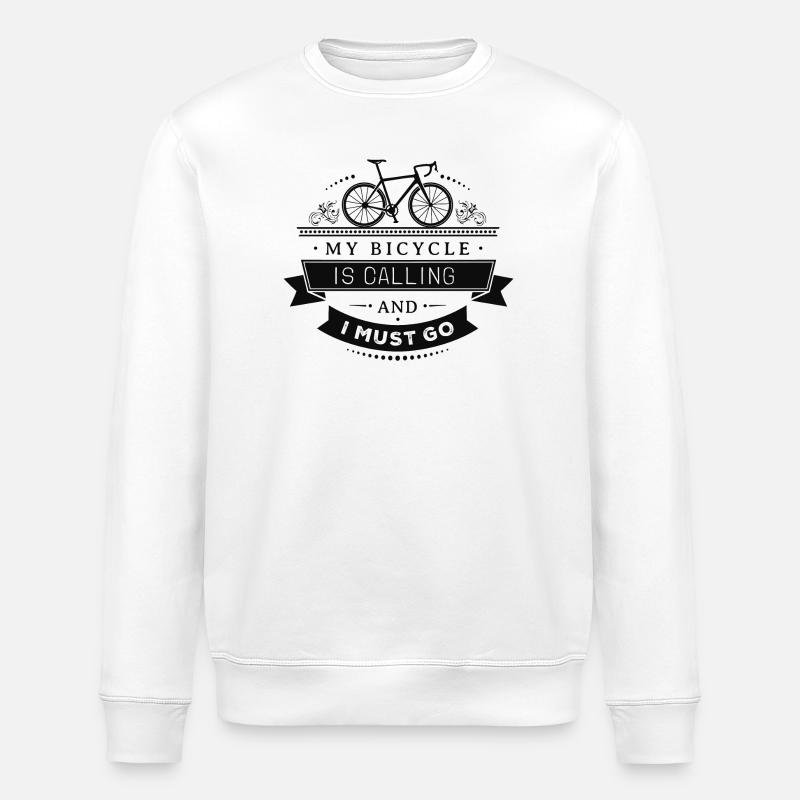 My Bicycle Is Calling Motiv - Stanley/Stella ROLLER Unisex Organic Sweatshirt - white