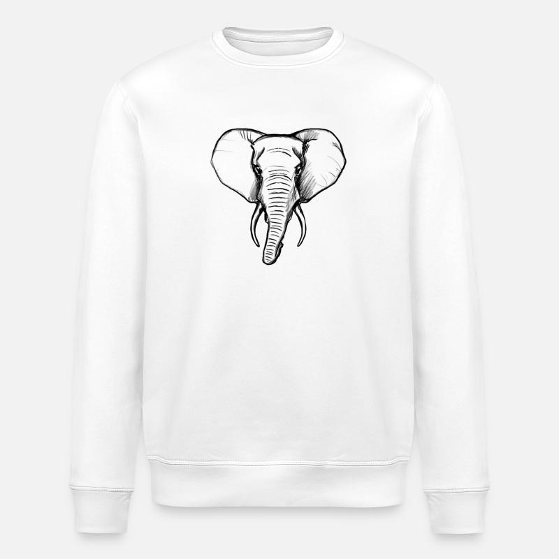 Éléphant - Sweat bio ROLLER Stanley/Stella Unisexe - blanc