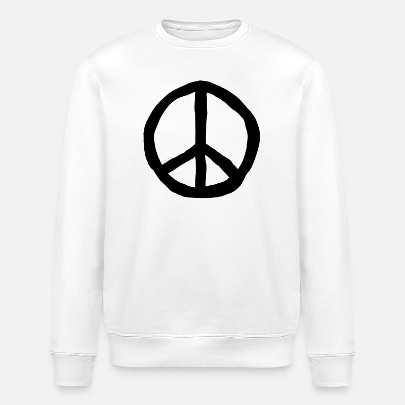Peace Sign / Simple - Stanley/Stella ROLLER Unisex Organic Sweatshirt - white