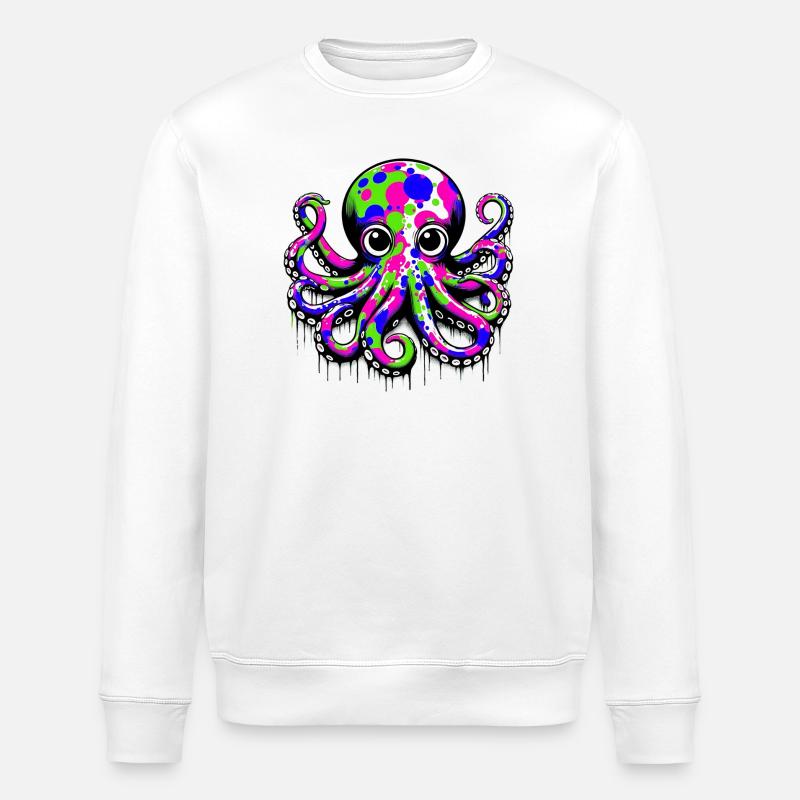 Pieuvre - Sweat bio ROLLER Stanley/Stella Unisexe - blanc