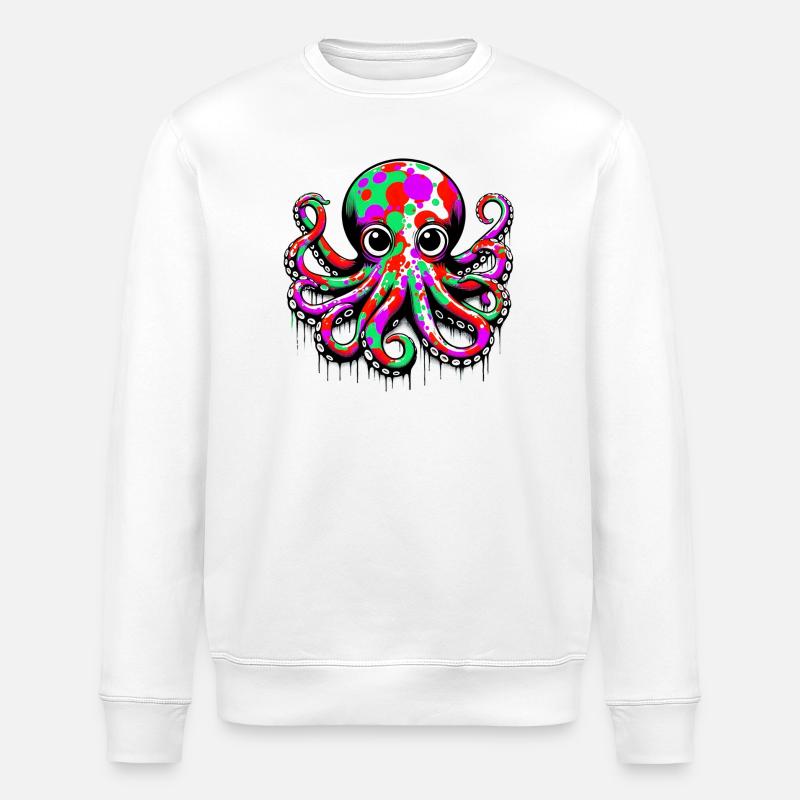 Krake - Stanley/Stella Unisex Bio-Sweatshirt ROLLER - Weiß