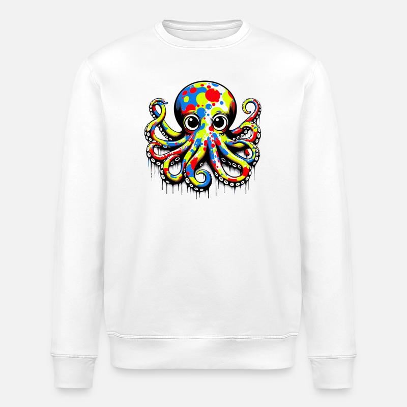 Pieuvre - Sweat bio ROLLER Stanley/Stella Unisexe - blanc