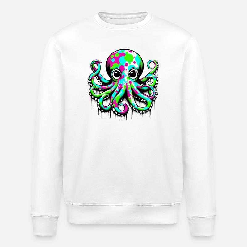 Krake - Stanley/Stella Unisex Bio-Sweatshirt ROLLER - Weiß