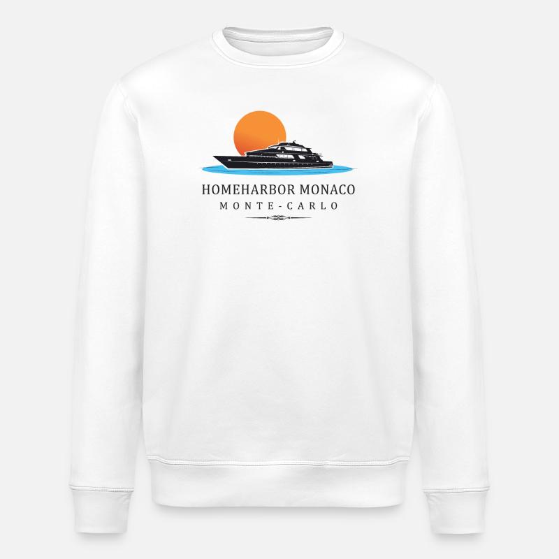 Heimathafen Monaco - Stanley/Stella Unisex Bio-Sweatshirt ROLLER - Weiß