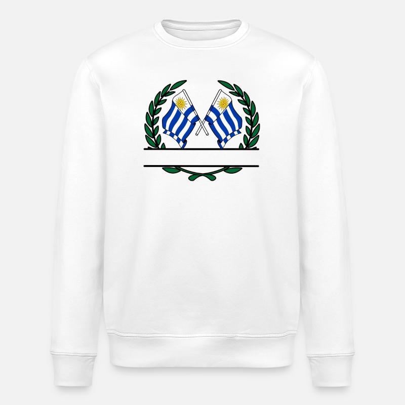 Flags Uruguay laurel wreath banner - Stanley/Stella ROLLER Unisex Organic Sweatshirt - white