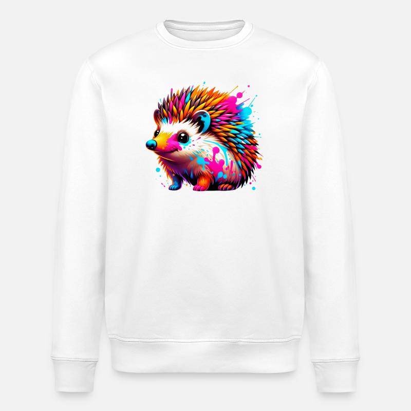 Hedgehog - Stanley/Stella ROLLER Unisex Organic Sweatshirt - white