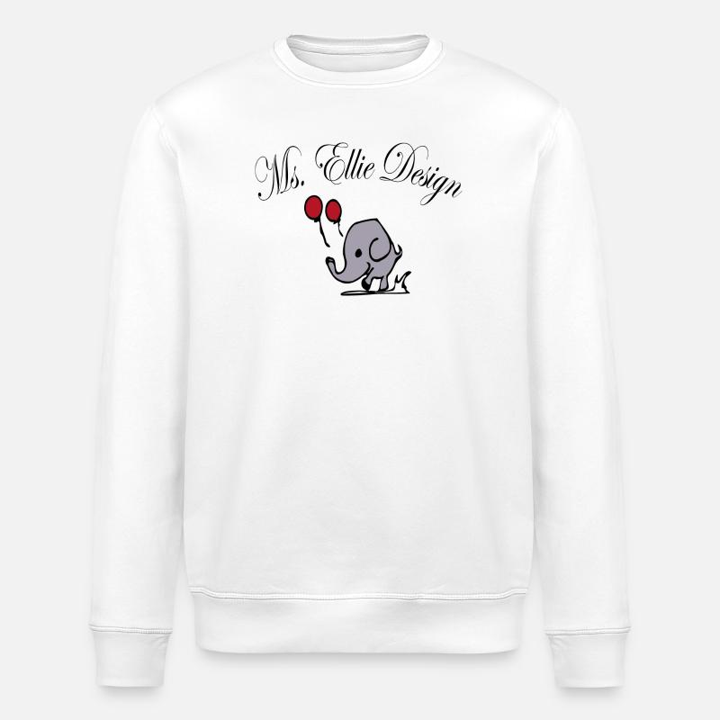 Elefantendame mit Luftballons - Stanley/Stella Unisex Bio-Sweatshirt ROLLER - Weiß