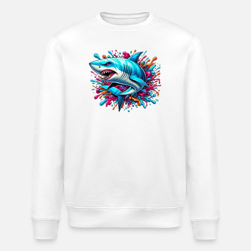 Requin - Sweat bio ROLLER Stanley/Stella Unisexe - blanc