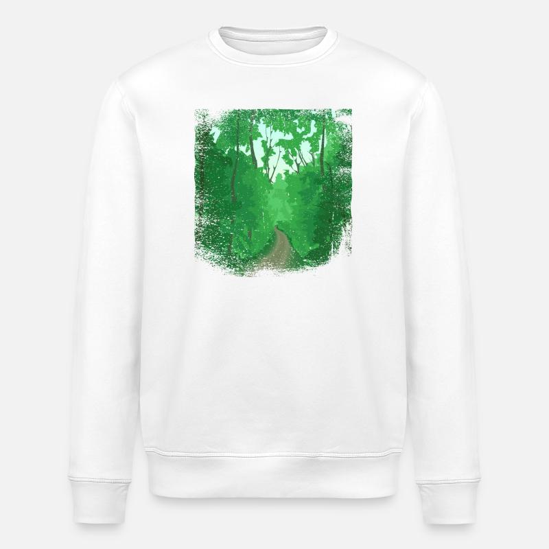 Waldweg mit ausgefranstem Rand - Stanley/Stella Unisex Bio-Sweatshirt ROLLER - Weiß