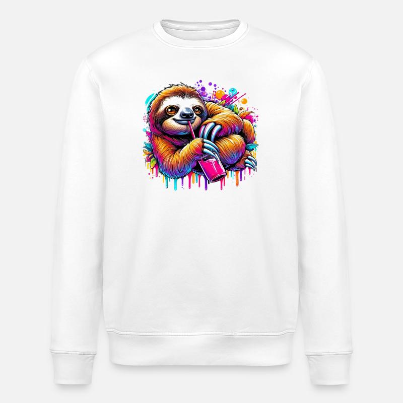 Faultier - Stanley/Stella Unisex Bio-Sweatshirt ROLLER - Weiß