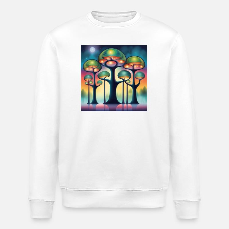 Hundertwasser Bäume - Stanley/Stella Unisex Bio-Sweatshirt ROLLER - Weiß
