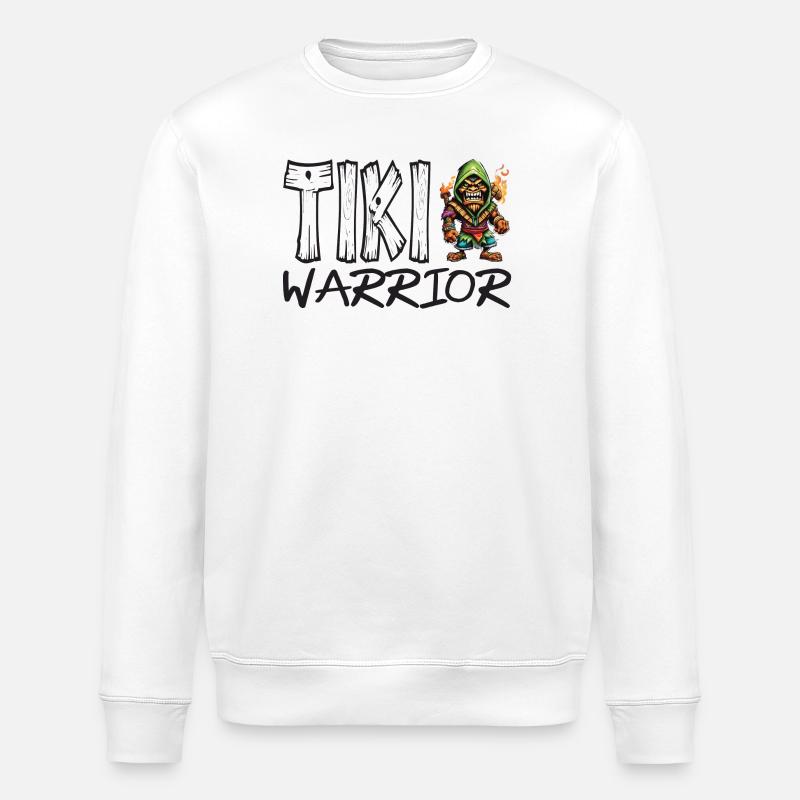 Tiki Krieger Motiv - Stanley/Stella Unisex Bio-Sweatshirt ROLLER - Weiß