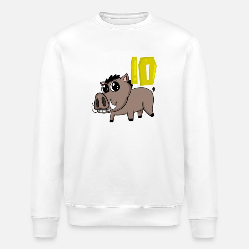 Motif 10ème anniversaire Sanglier - Dix ans - Sweat bio ROLLER Stanley/Stella Unisexe - blanc