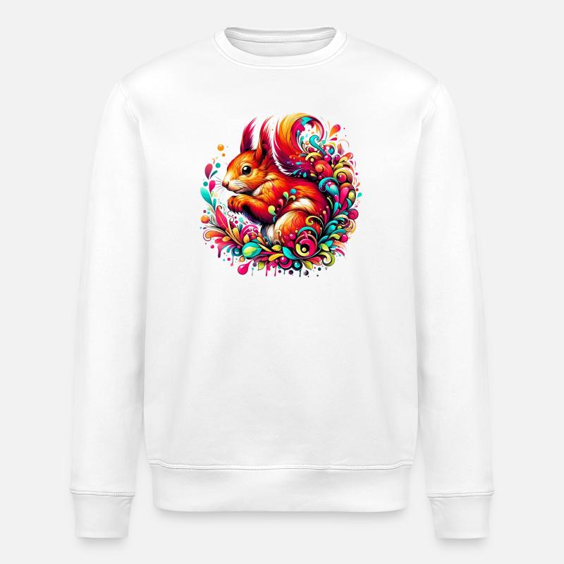 Eichhörnchen - Stanley/Stella Unisex Bio-Sweatshirt ROLLER - Weiß