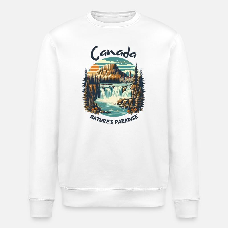 Kanadas Landschaft - Stanley/Stella Unisex Bio-Sweatshirt ROLLER - Weiß