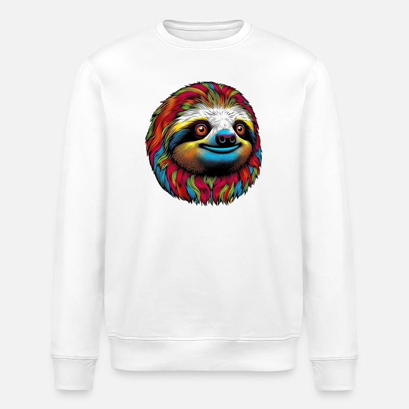 Sloth - Stanley/Stella ROLLER Unisex Organic Sweatshirt - white