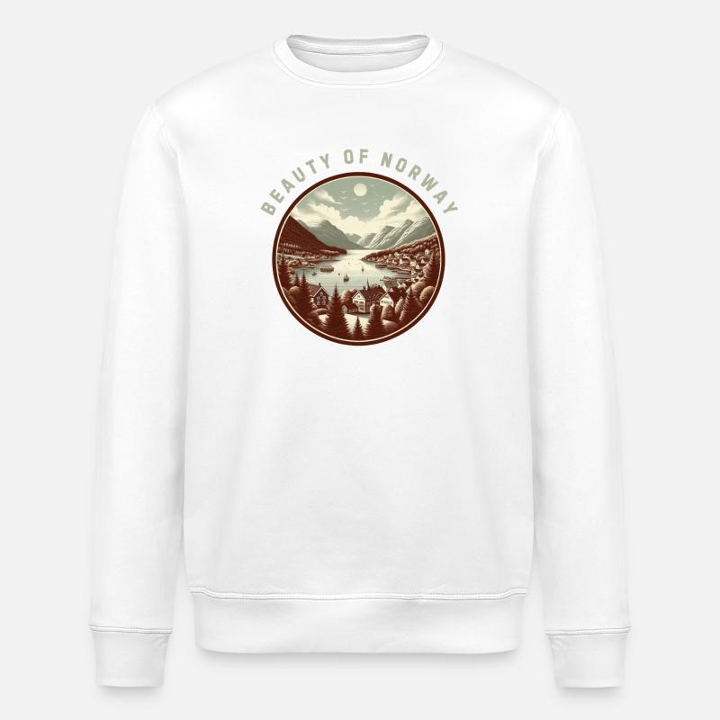 Beauté de la Norvège - Sweat bio ROLLER Stanley/Stella Unisexe - blanc
