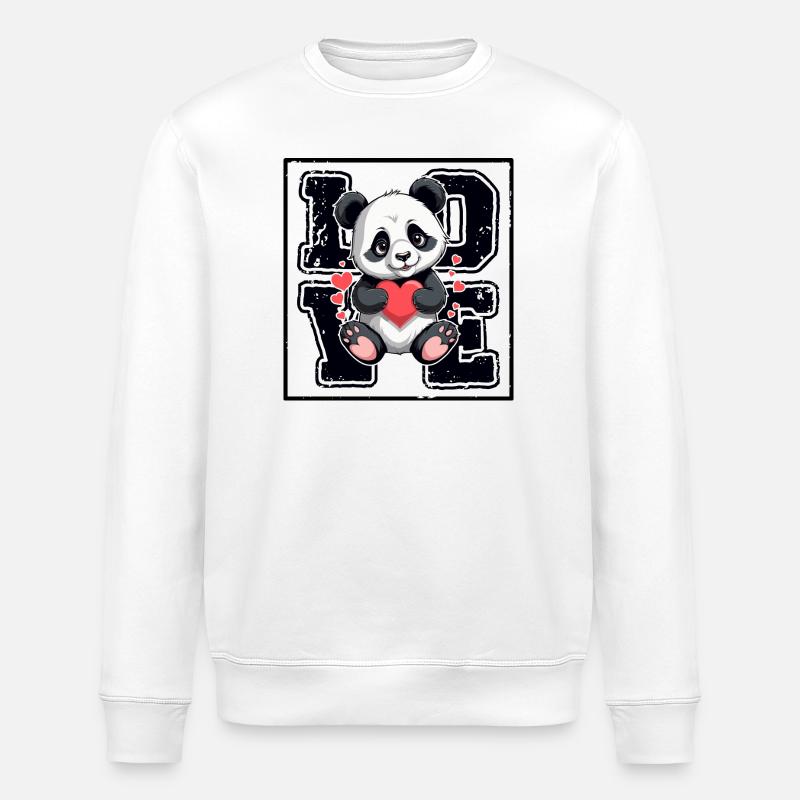 Panda Liebe - Stanley/Stella Unisex Bio-Sweatshirt ROLLER - Weiß