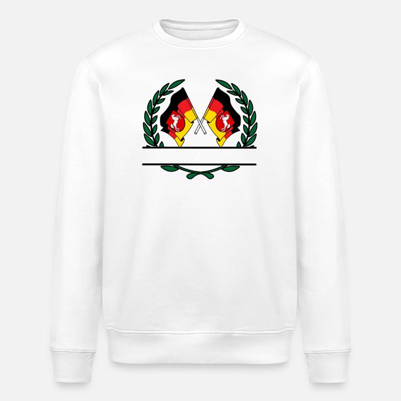 Drapeaux Basse-Saxe couronne de laurier bannière - Sweat bio ROLLER Stanley/Stella Unisexe - blanc