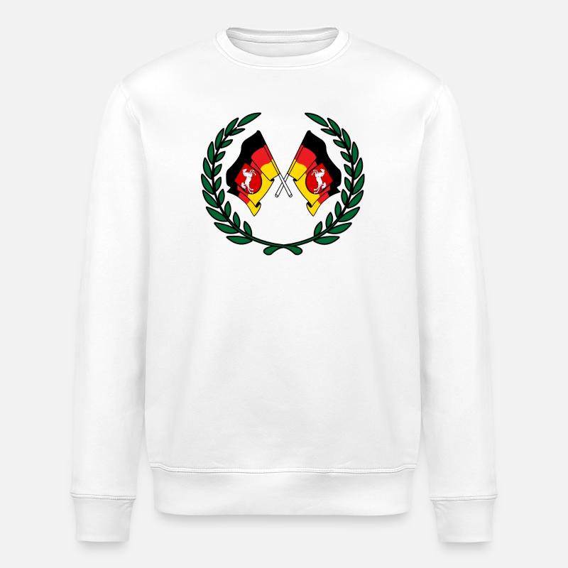 Flags Lower Saxony laurel wreath - Stanley/Stella ROLLER Unisex Organic Sweatshirt - white
