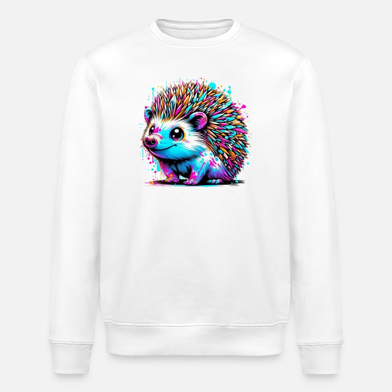 Hedgehog - Stanley/Stella ROLLER Unisex Organic Sweatshirt - white