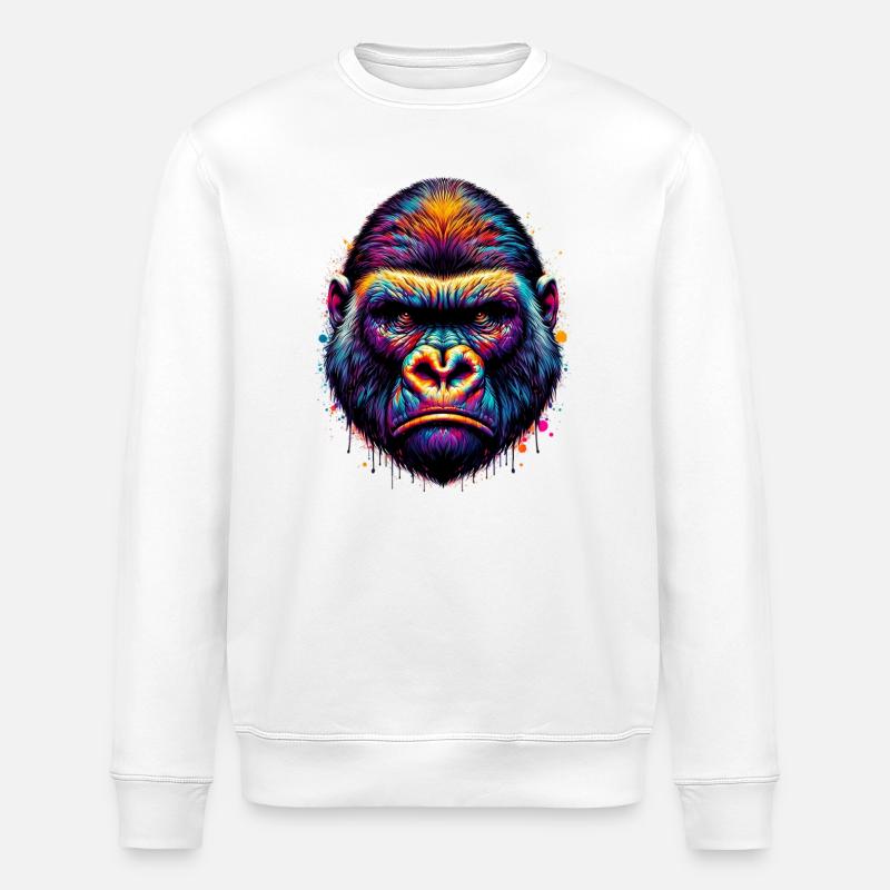 Gorille - Sweat bio ROLLER Stanley/Stella Unisexe - blanc