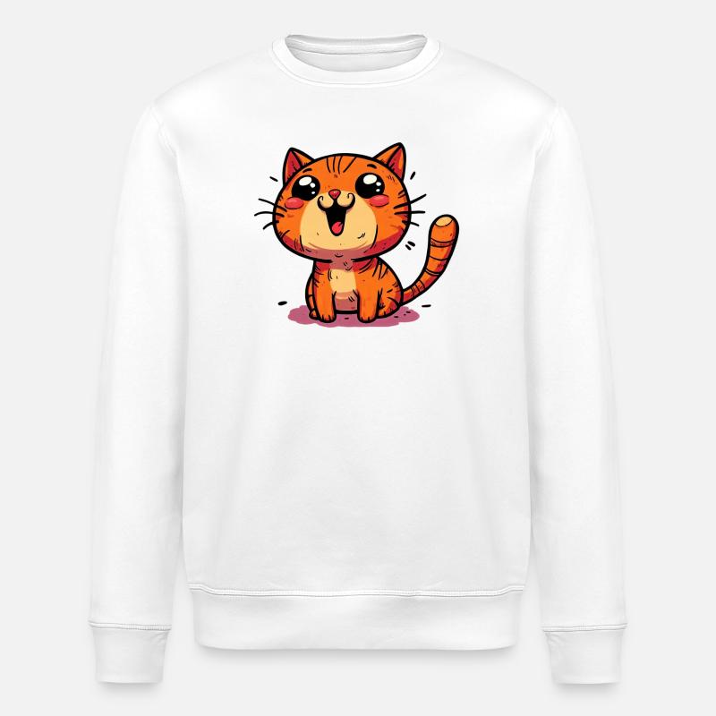 Chat - Sweat bio ROLLER Stanley/Stella Unisexe - blanc