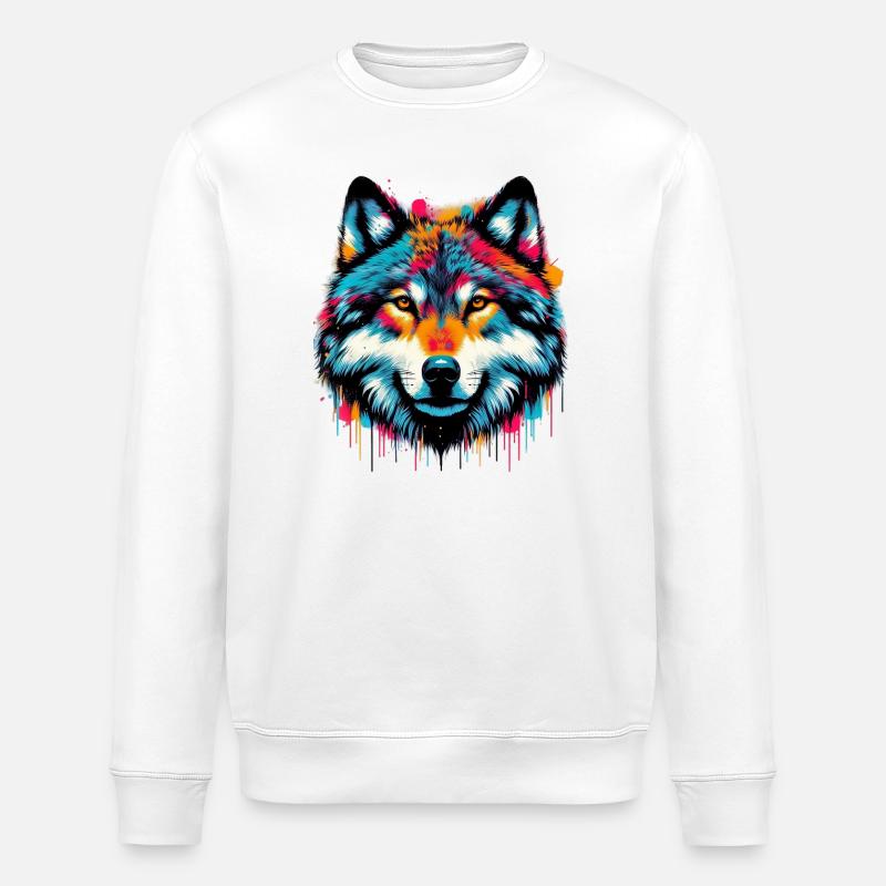 Wolf - Stanley/Stella ROLLER Unisex Organic Sweatshirt - white