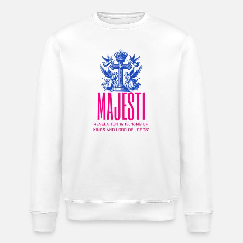 Majestätisches Bibelzitat auf Design - Stanley/Stella Unisex Bio-Sweatshirt ROLLER - Weiß