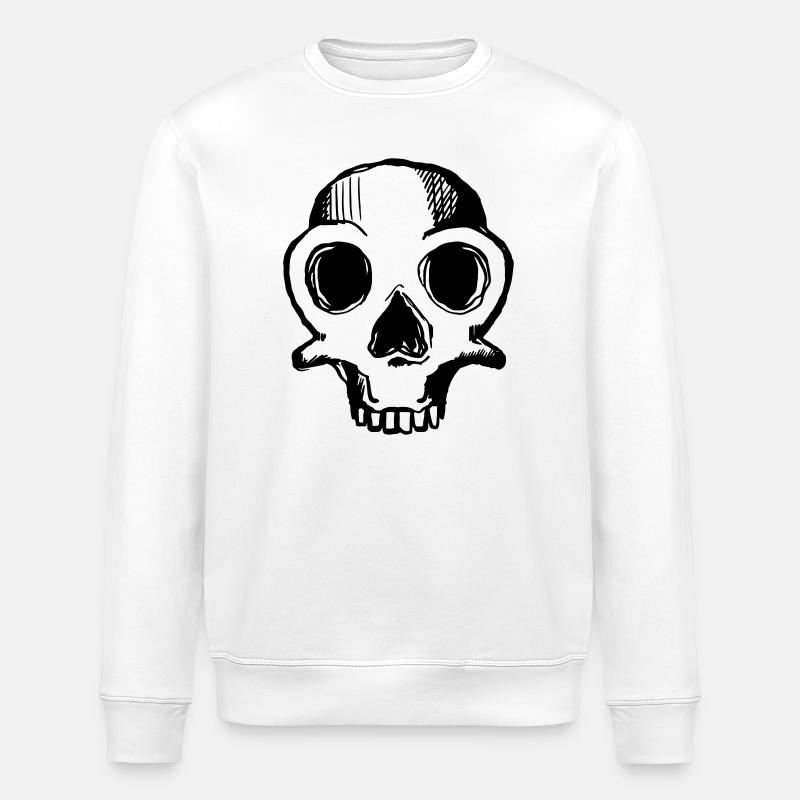 skull 1c - Stanley/Stella Unisex Bio-Sweatshirt ROLLER - Weiß