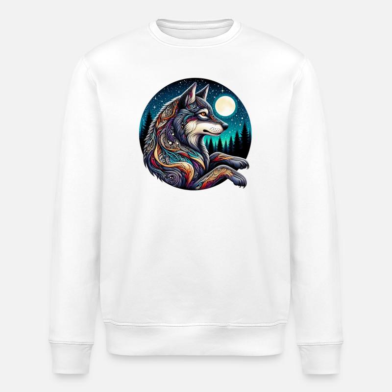 Wolf - Stanley/Stella ROLLER Unisex Organic Sweatshirt - white