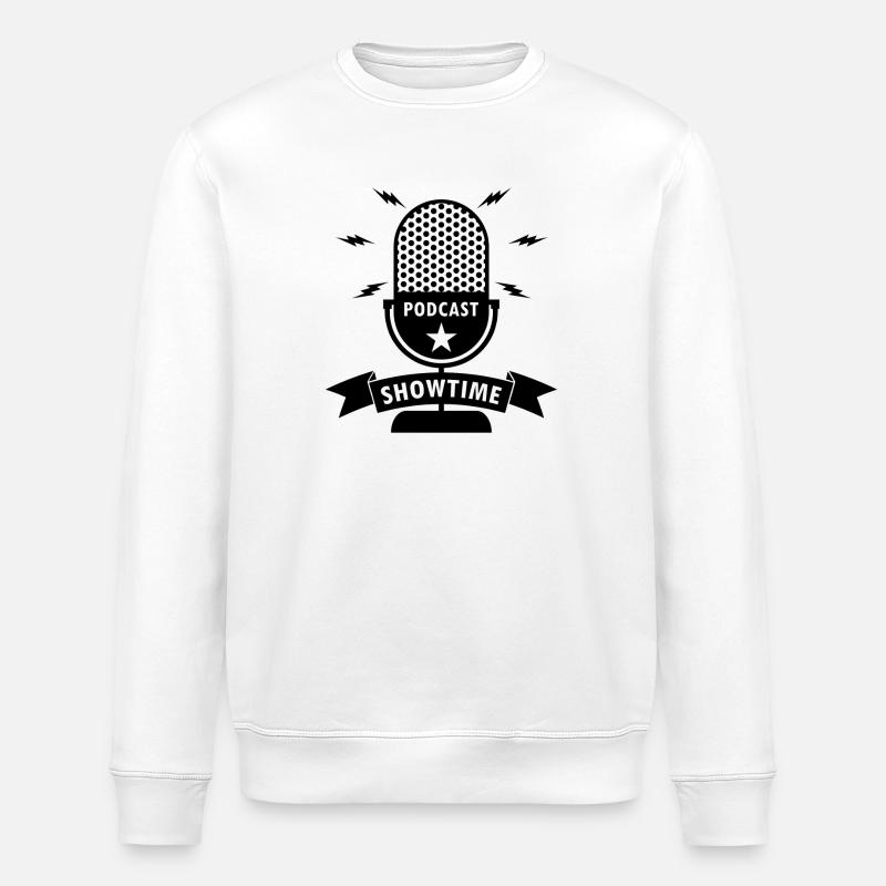 Podcast Showtime Mikrofon - Stanley/Stella Unisex Bio-Sweatshirt ROLLER - Weiß