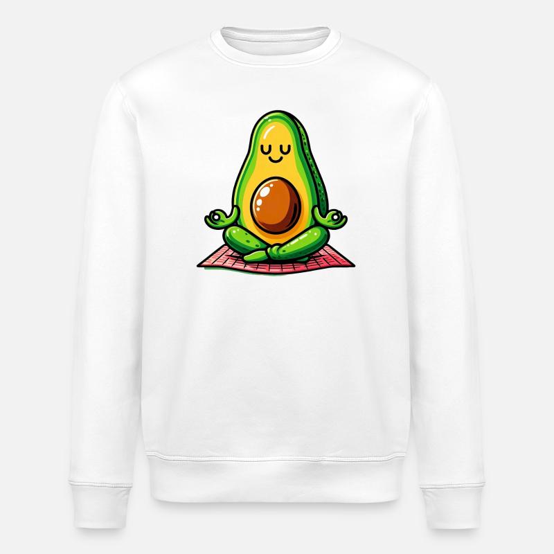 Avocado in Meditation - Stanley/Stella Unisex Bio-Sweatshirt ROLLER - Weiß