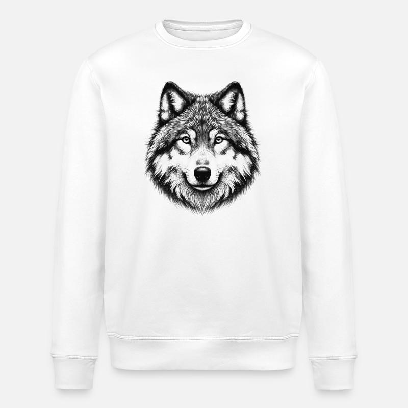 Wolf - Stanley/Stella ROLLER Unisex Organic Sweatshirt - white