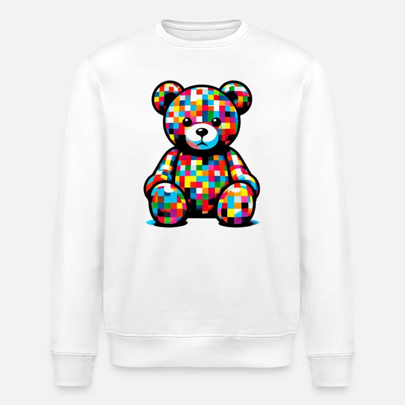 Teddybär - Stanley/Stella Unisex Bio-Sweatshirt ROLLER - Weiß