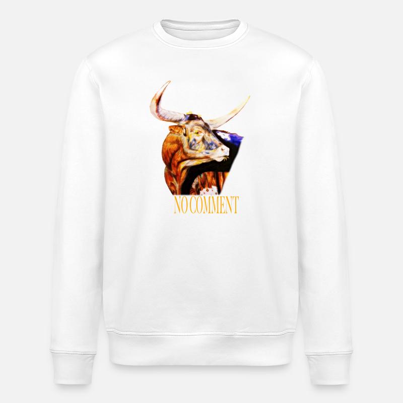 Wasserfarbener Stier – No Comment - Stanley/Stella Unisex Bio-Sweatshirt ROLLER - Weiß