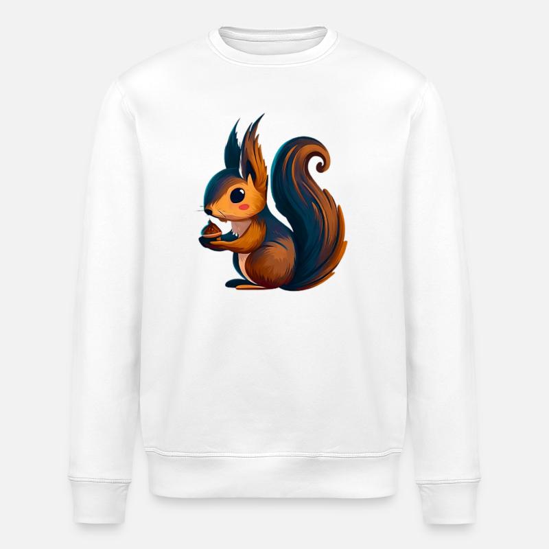 Squirrel - Stanley/Stella ROLLER Unisex Organic Sweatshirt - white