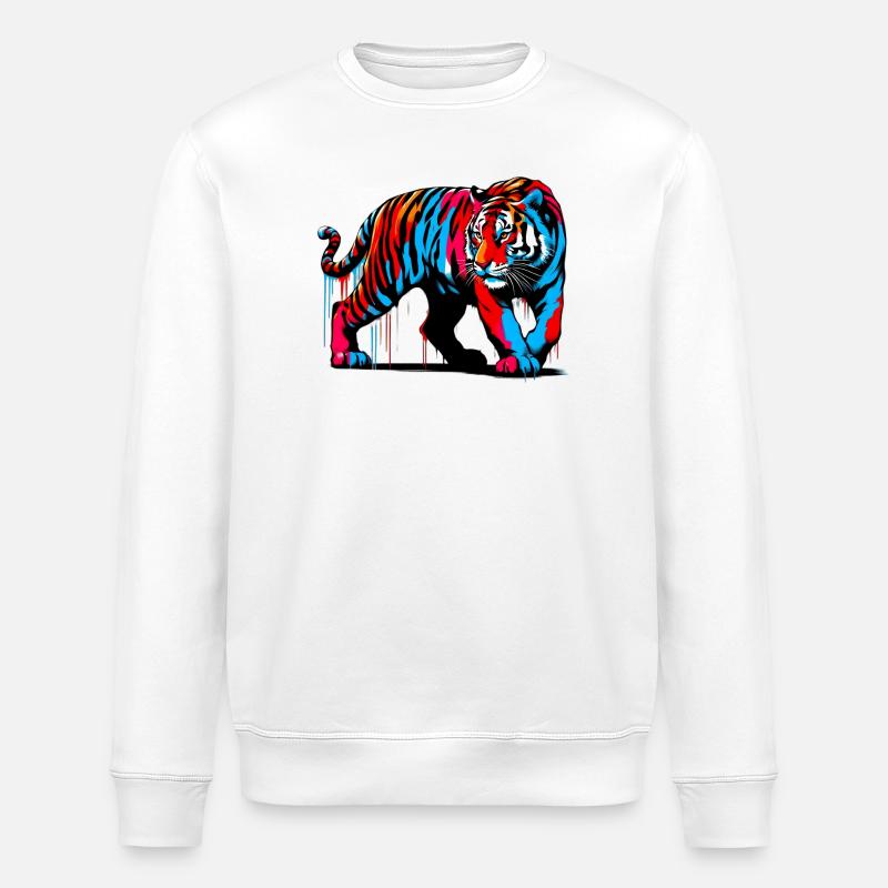 Tigre - Sweat bio ROLLER Stanley/Stella Unisexe - blanc