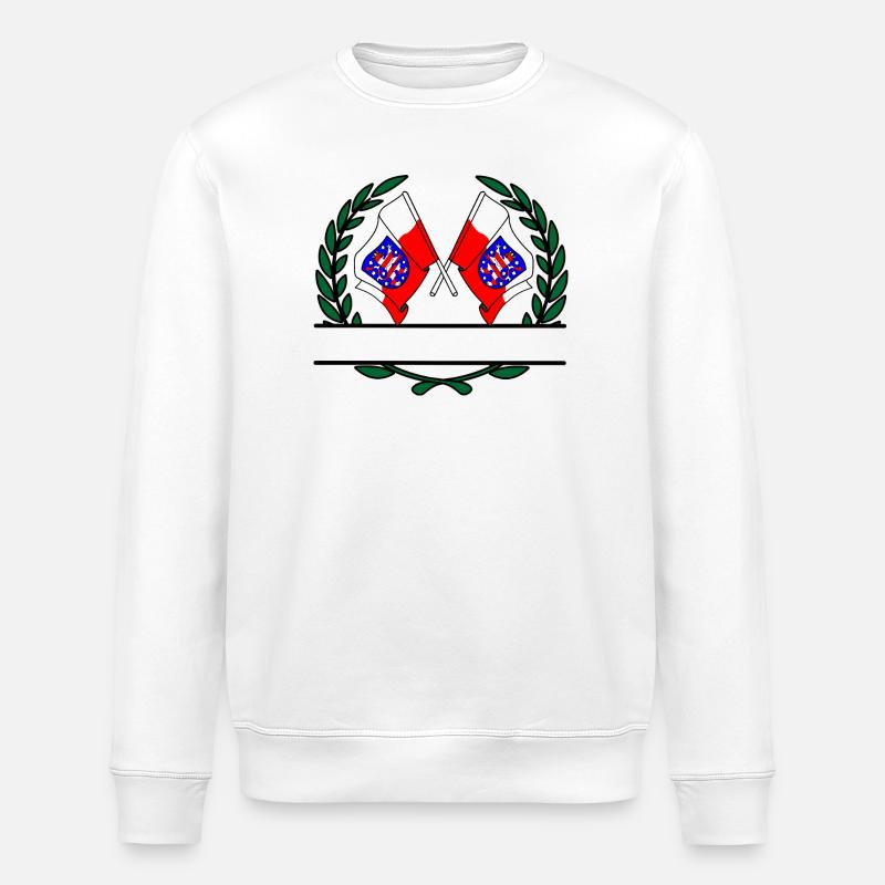 Drapeaux Thuringe couronne de laurier bannière - Sweat bio ROLLER Stanley/Stella Unisexe - blanc