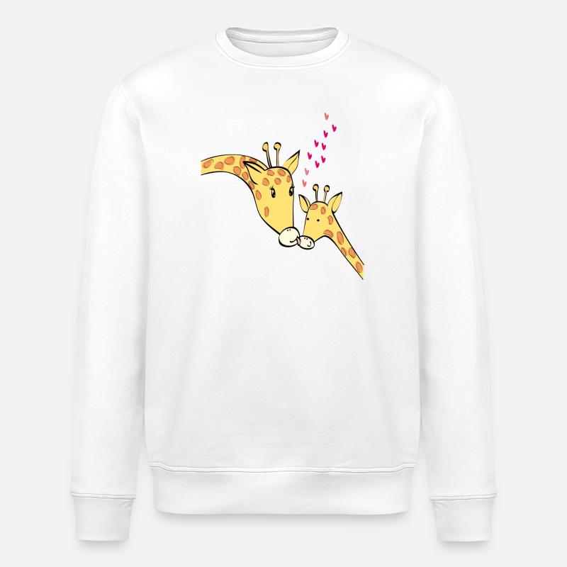 Giraffen in Love - Stanley/Stella Unisex Bio-Sweatshirt ROLLER - Weiß