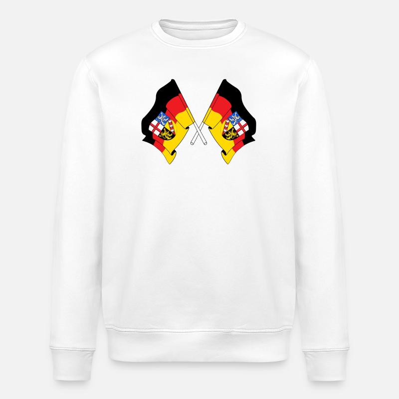 Drapeaux traversant la Sarre - Sweat bio ROLLER Stanley/Stella Unisexe - blanc