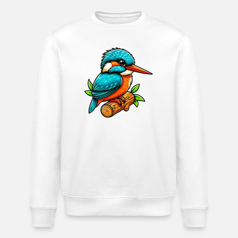 Kingfisher - Stanley/Stella ROLLER Unisex Organic Sweatshirt - white