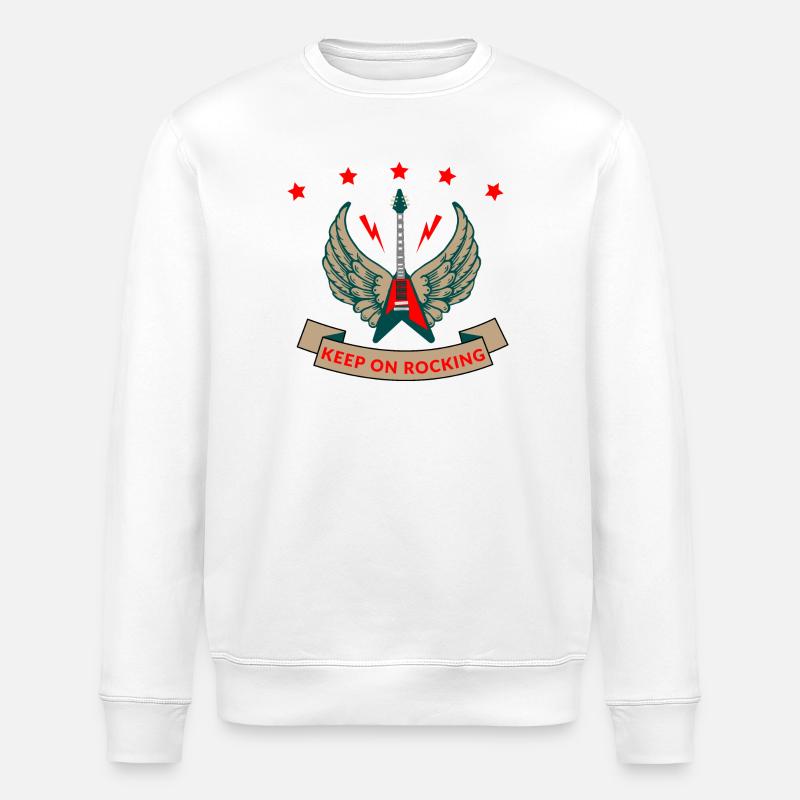 Keeo on rocking - Stanley/Stella ROLLER Unisex Organic Sweatshirt - white