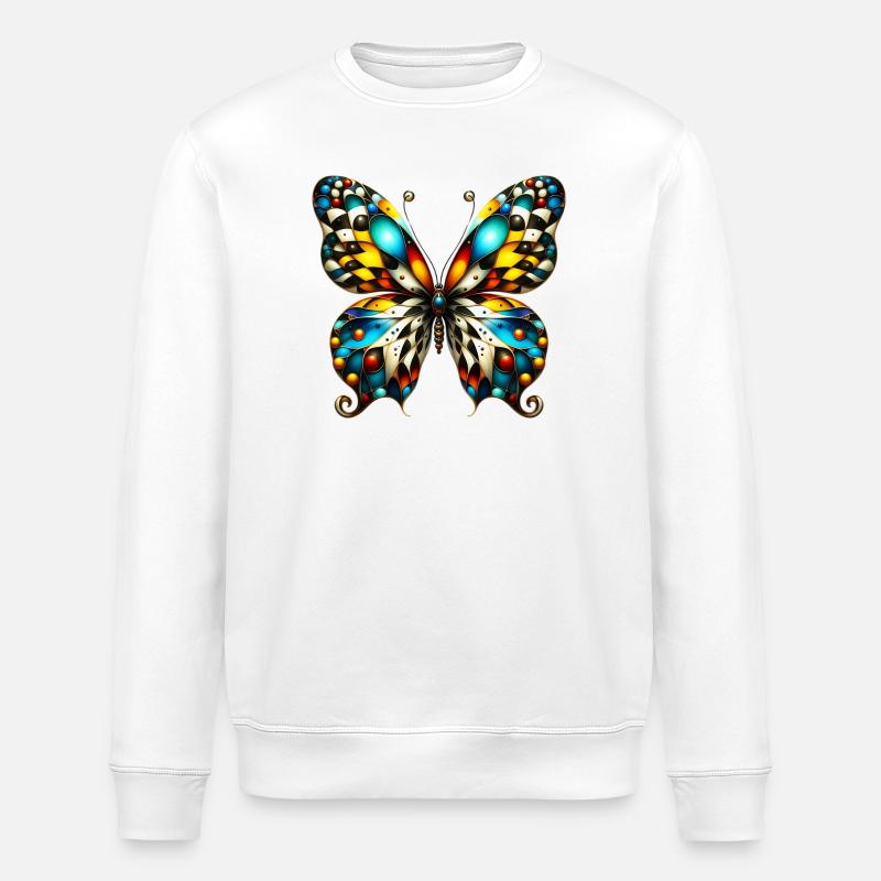 Schmetterling - Stanley/Stella Unisex Bio-Sweatshirt ROLLER - Weiß
