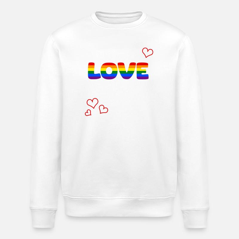 Rainbow love: Love is everything - Stanley/Stella ROLLER Unisex Organic Sweatshirt - white